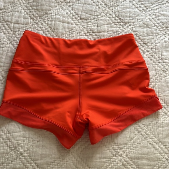ASICS Strech Running Mesh Details Shorts Bright Orange - Red Sz S - Picture 8 of 13